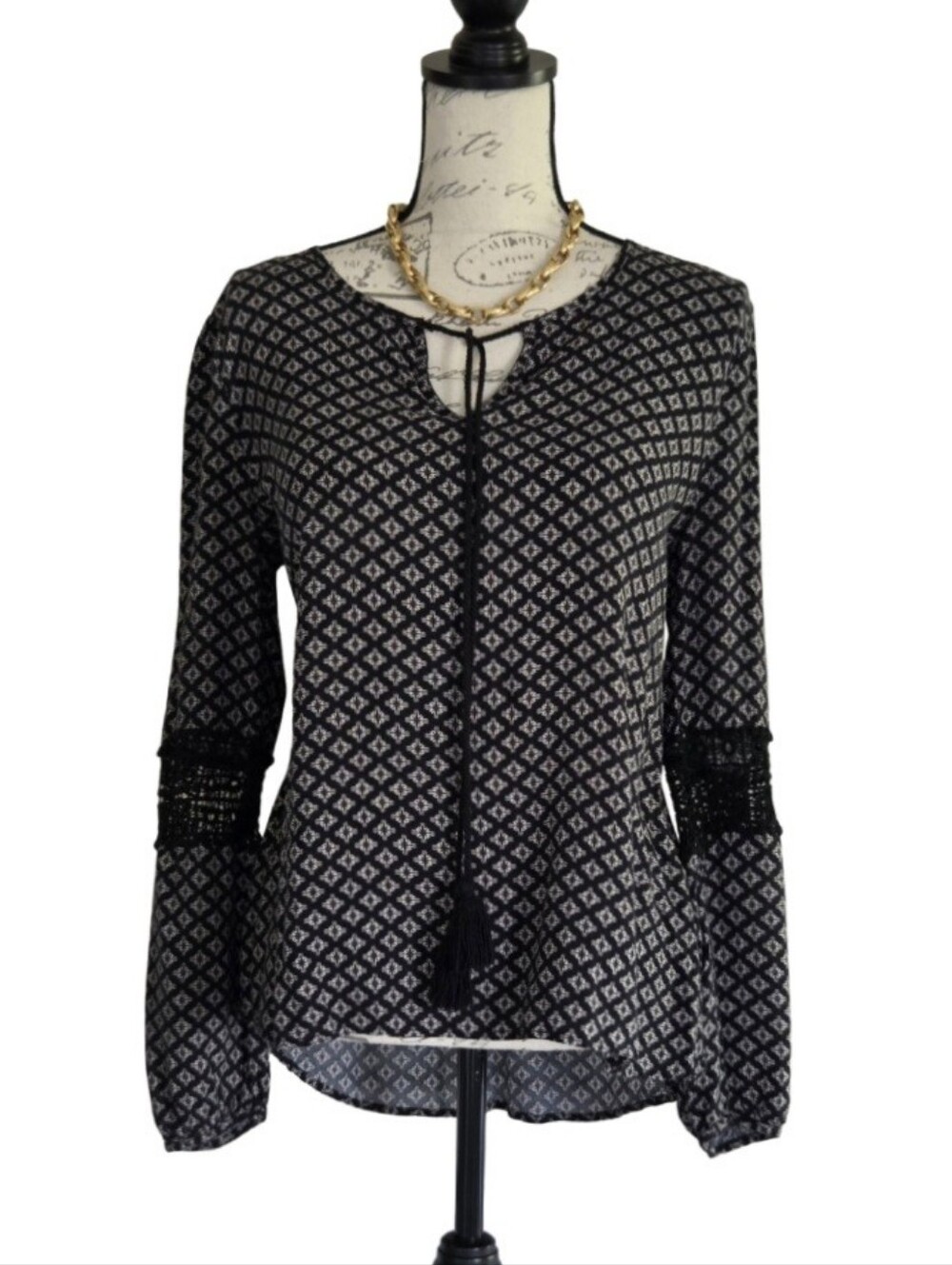 Moonlight Crochet Inset Blouse.